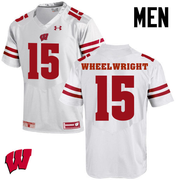 Wisconsin Badgers Men's #15 Robert Wheelwright NCAA Under Armour Authentic White College Stitched Football Jersey IS40Q24LY